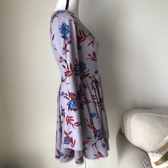 UO Kimchi Blue Cozy Printed Bell Sleeve Dress - Picture 6 of 7